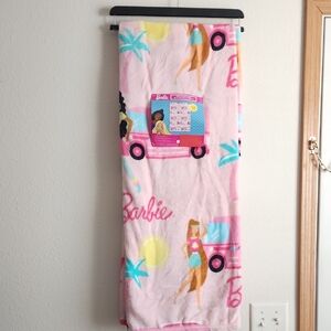 ✨️💓NWT ADORABLE BARBIE SOFT THROW / PLUSH BLANKET ✨️🩷BEACH THEME